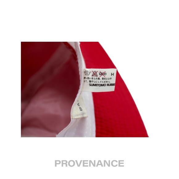 🔴 Balenciaga BB Logo Embroidered Bucket Hat - Red M - Picture 8 of 9